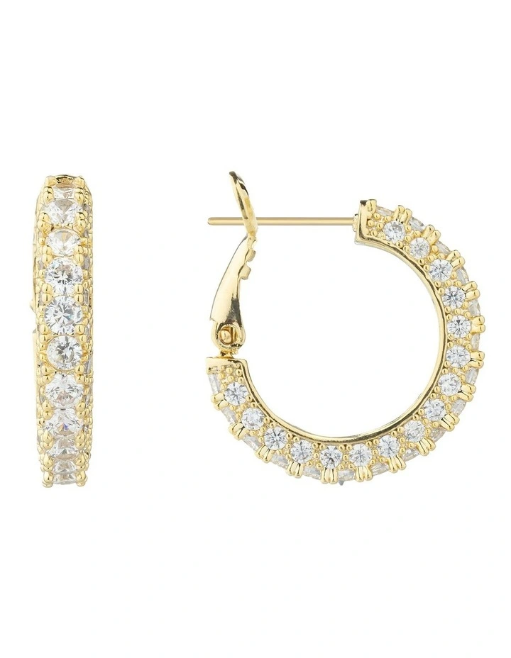 Gregory Ladner Pave Crystal Hoop Earrings GJEF156M in Gold image 2
