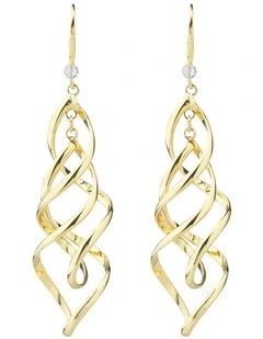 Gregory Ladner Long Drop Twist Earrings GJEF158M in Gold