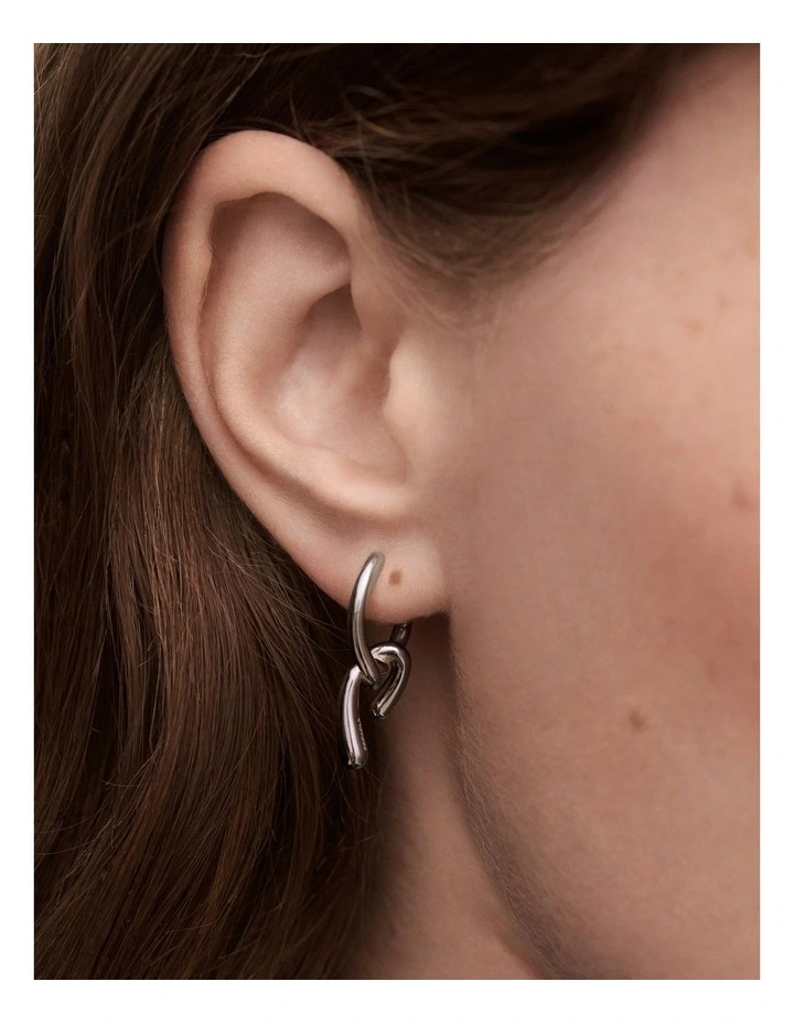 PDPAOLA Mini Twist Hoop Earring ARB2-D28-U Silver image 2