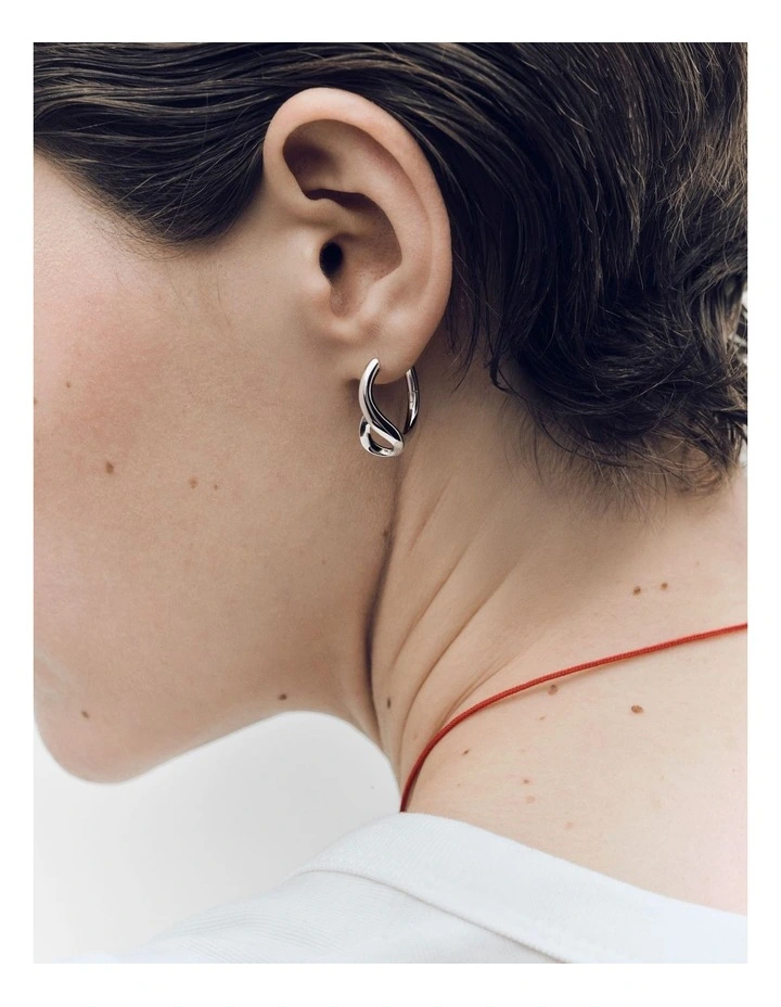 PDPAOLA Brise Mini Hoop Earring ARB2-G86-U Silver image 2