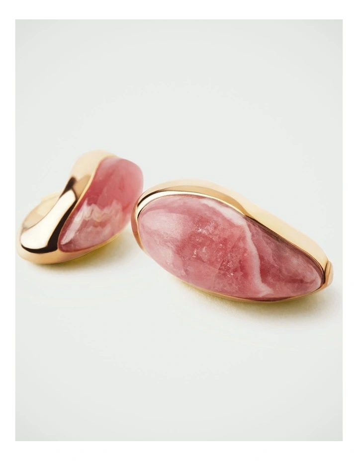 PDPAOLA Rhodochrosite Luna Earrings ARB1-G03-U Gold image 3