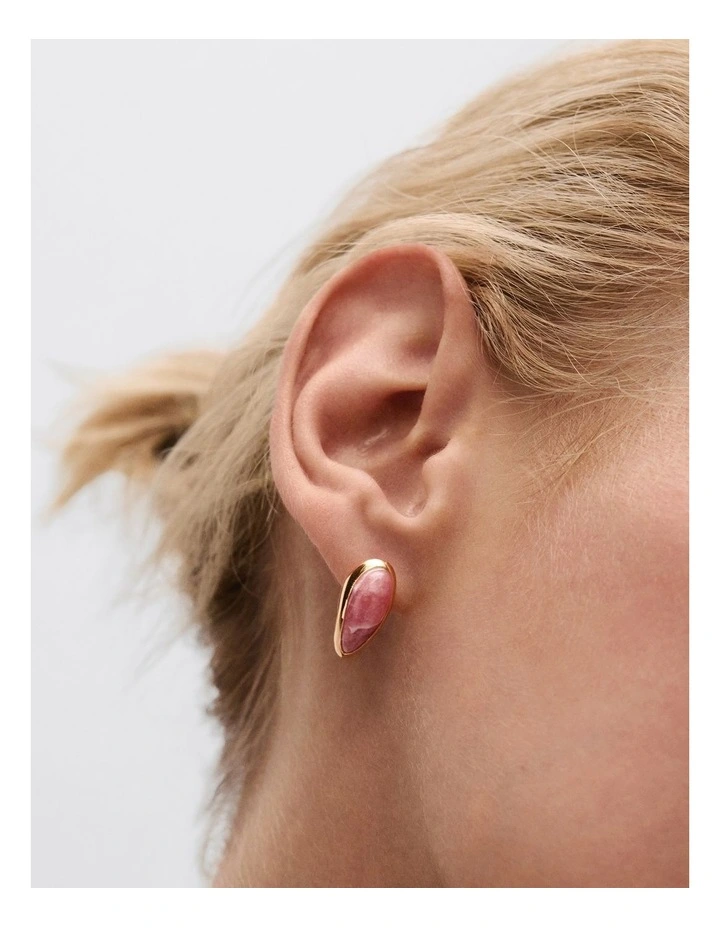 PDPAOLA Rhodochrosite Luna Earrings ARB1-G03-U Gold image 4