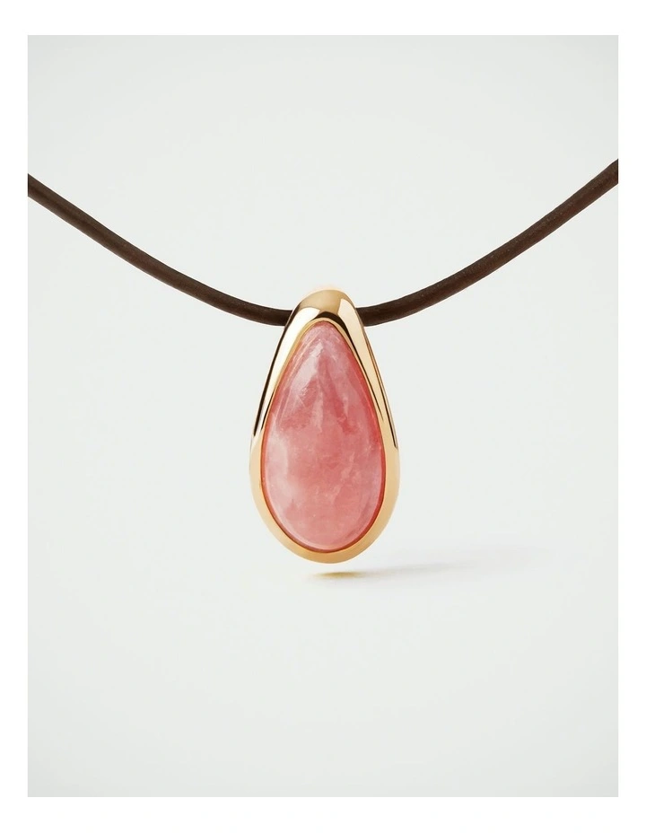 PDPAOLA Rhodochrosite Luna Cord Necklace COB1-B49-U Gold image 1