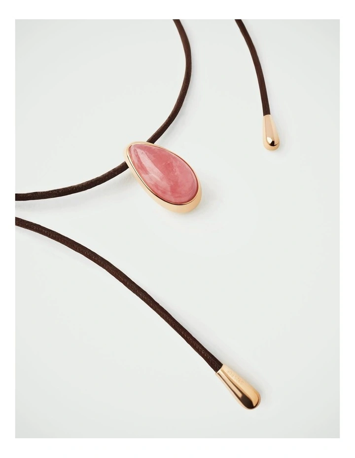 PDPAOLA Rhodochrosite Luna Cord Necklace COB1-B49-U Gold image 3