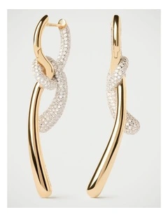 PDPAOLA Pave Twist Hoops ARB1-D32-U Gold