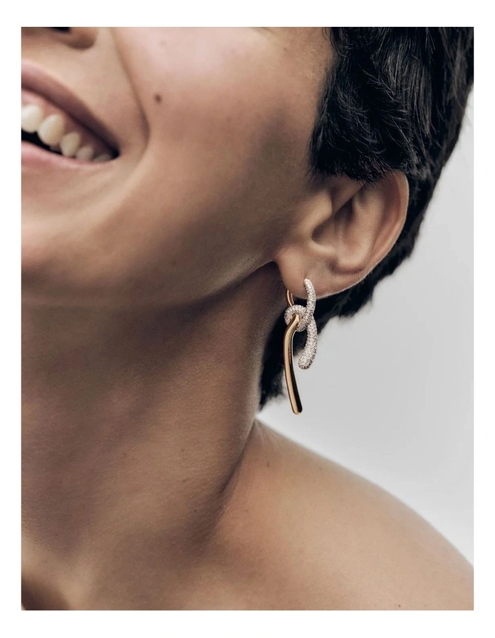 PDPAOLA Pave Twist Hoops ARB1-D32-U Gold image 2