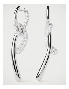 PDPAOLA Pave Twist Hoops ARB2-D32-U Silver