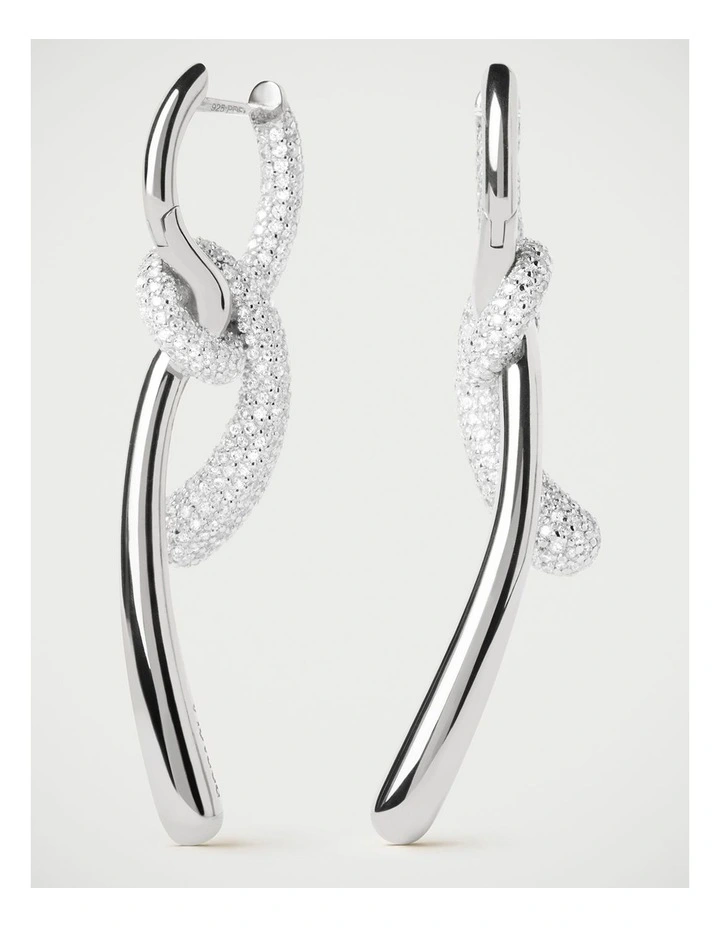 PDPAOLA Pave Twist Hoops ARB2-D32-U Silver image 1