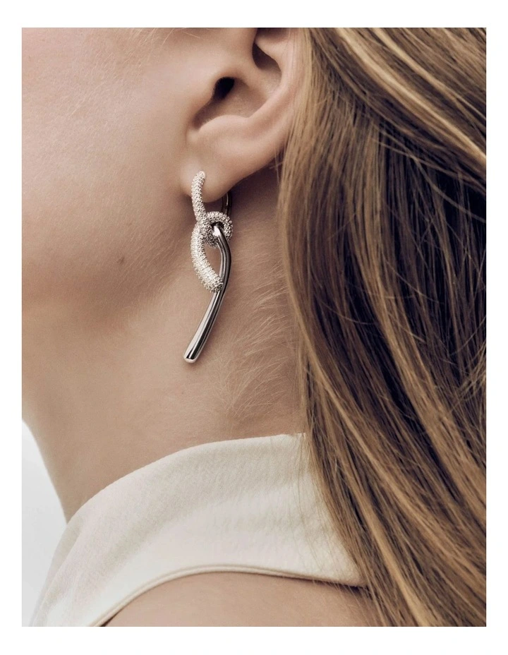 PDPAOLA Pave Twist Hoops ARB2-D32-U Silver image 2