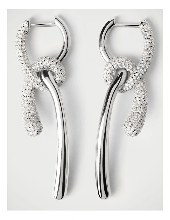 PDPAOLA Pave Twist Hoops ARB2-D32-U Silver image 3
