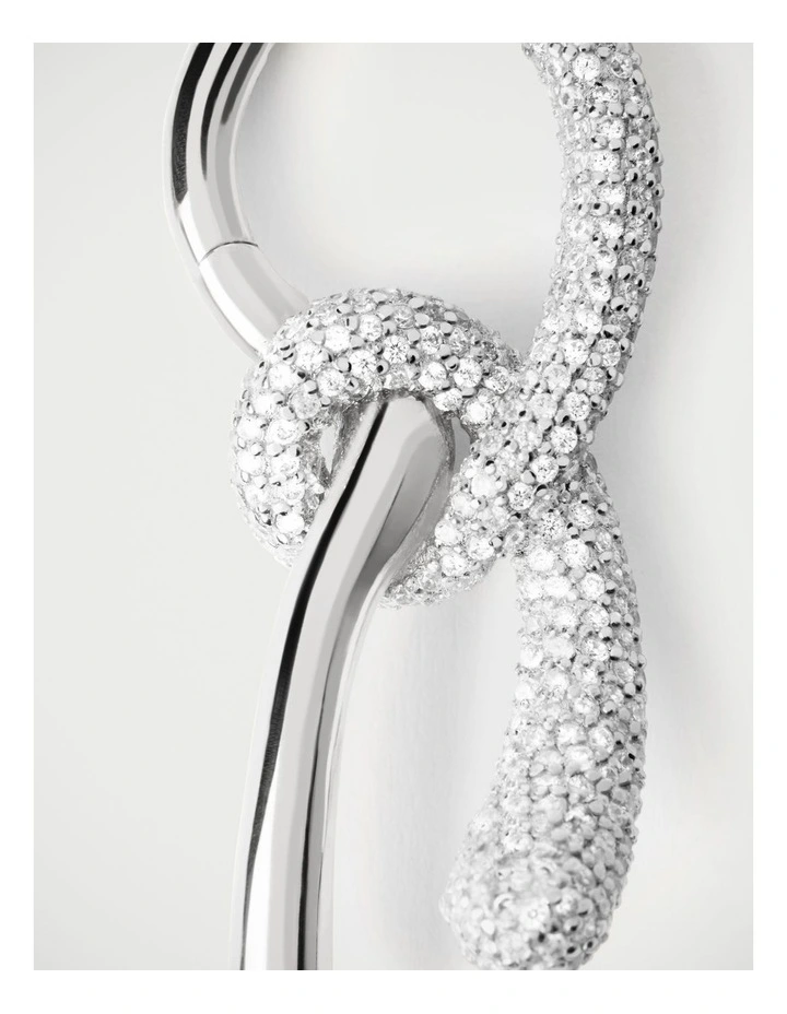 PDPAOLA Pave Twist Hoops ARB2-D32-U Silver image 4