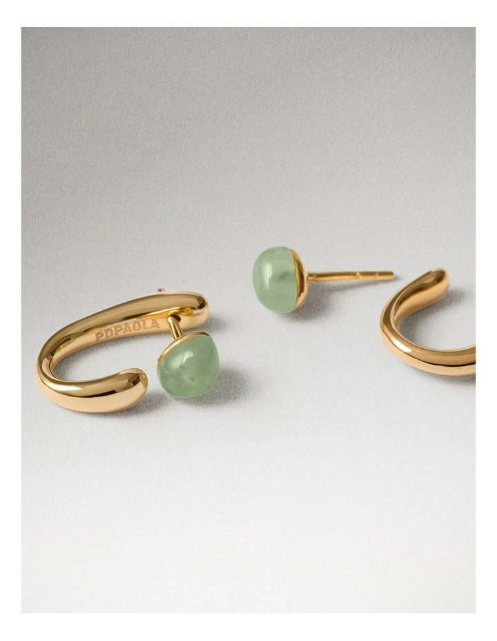 PDPAOLA Green Aventurine Nova Earring ARB1-G93-U Gold image 3