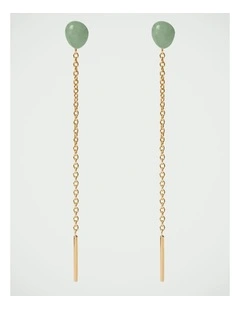 PDPAOLA Green Aventurine Lyra Earring ARB1-G96-U Gold