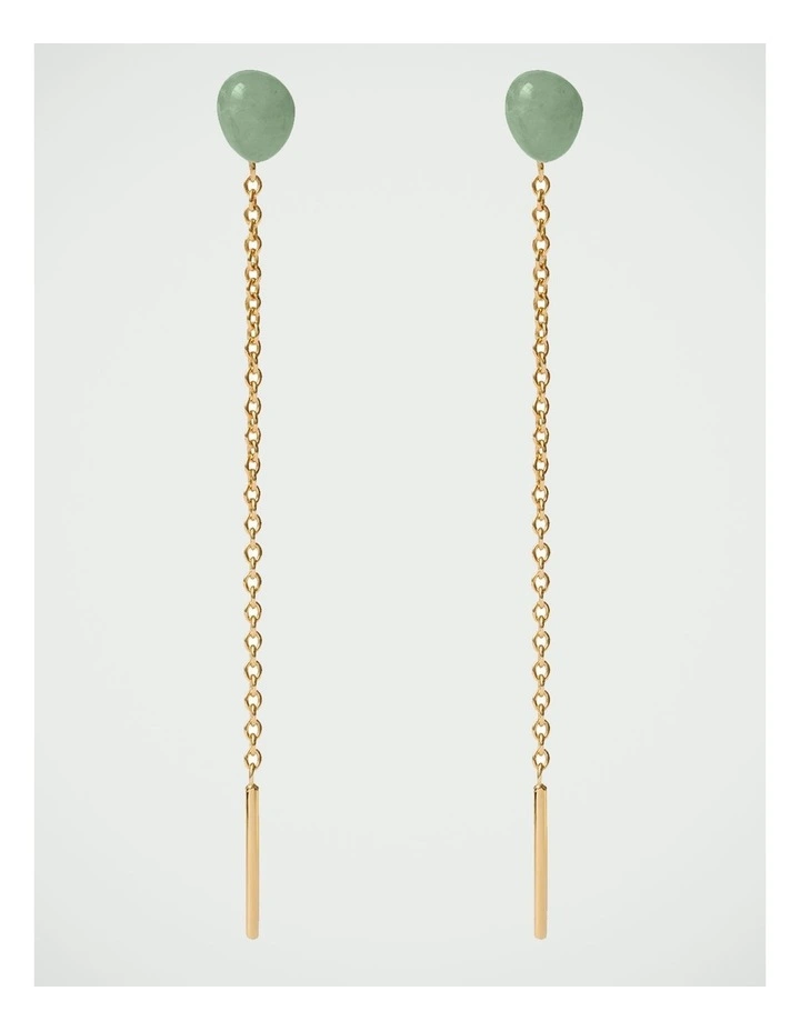 PDPAOLA Green Aventurine Lyra Earring ARB1-G96-U Gold image 1