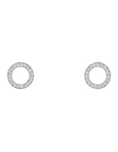 CZubic Zirconia Silver Circle Earring