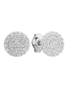 Pavo Silver Rhodium Stud Earrings