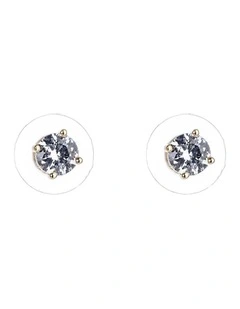 Cubic Zirconia Gold Stud Earrings