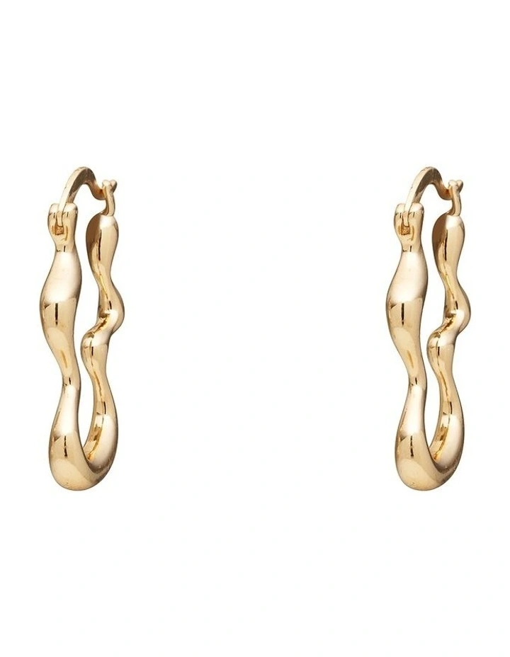 Squiggle Hoop Earring In Gold image 1
