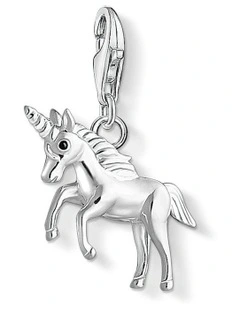Club Unicorn Charm Pendent in Silver