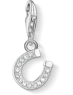 Club Good Luck Horseshoe Charm Pendent in Silver