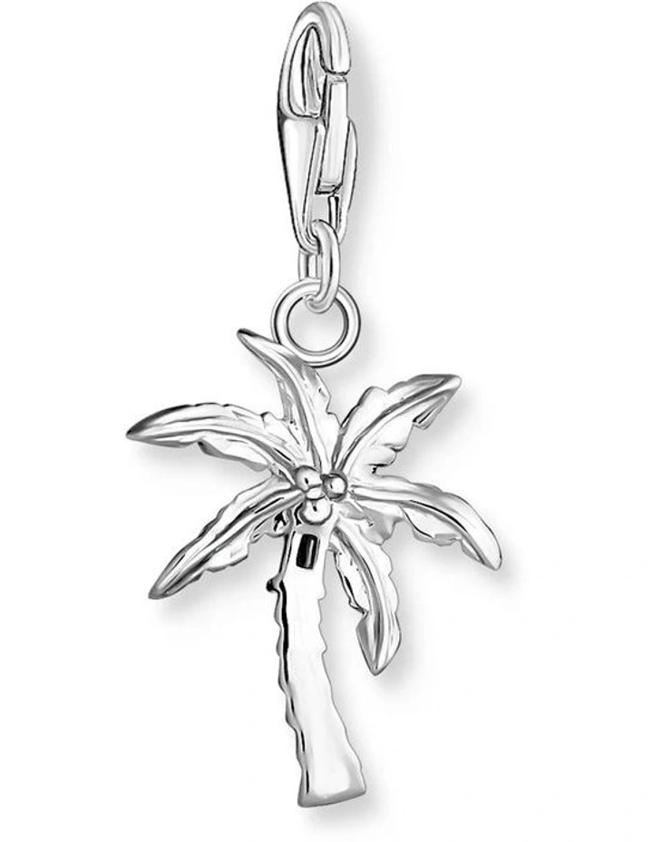 Club Palm Tree Charm Pendent in Silver image 2