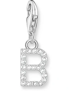 Club Letter 'B' CZ Charm Pendent in Silver