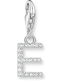 Club Letter 'E' CZ Charm Pendent in Silver