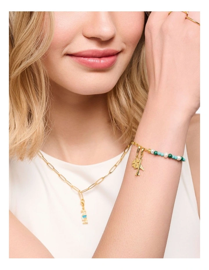 Club Clover Charm Pendent in Gold image 2