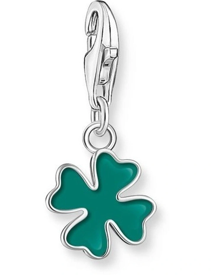 Club Clover Charm in Green/Silver image 1