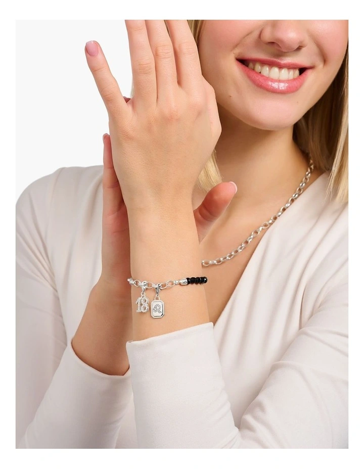 Club Number 18 CZ Charm in Silver image 2