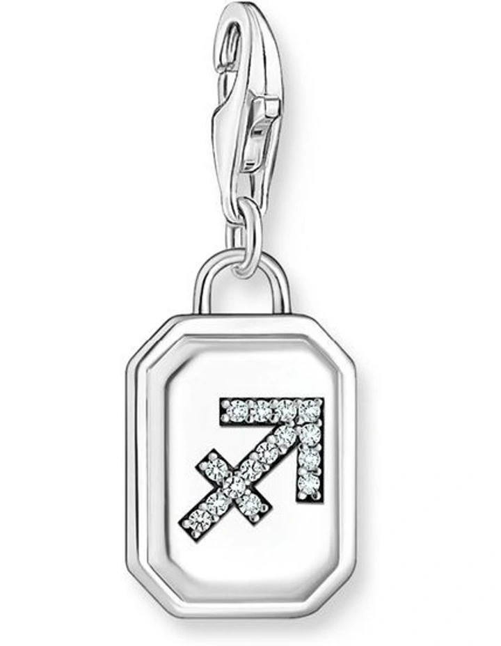 Club Zodiac Sagittarius CZ Charm in Silver image 1
