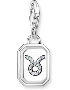 Club Zodiac Taurus CZ Charm in Silver
