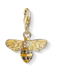 Club Bee Charm in Gold