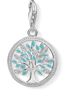 Turquoise Tree Of Life Charm in Silver