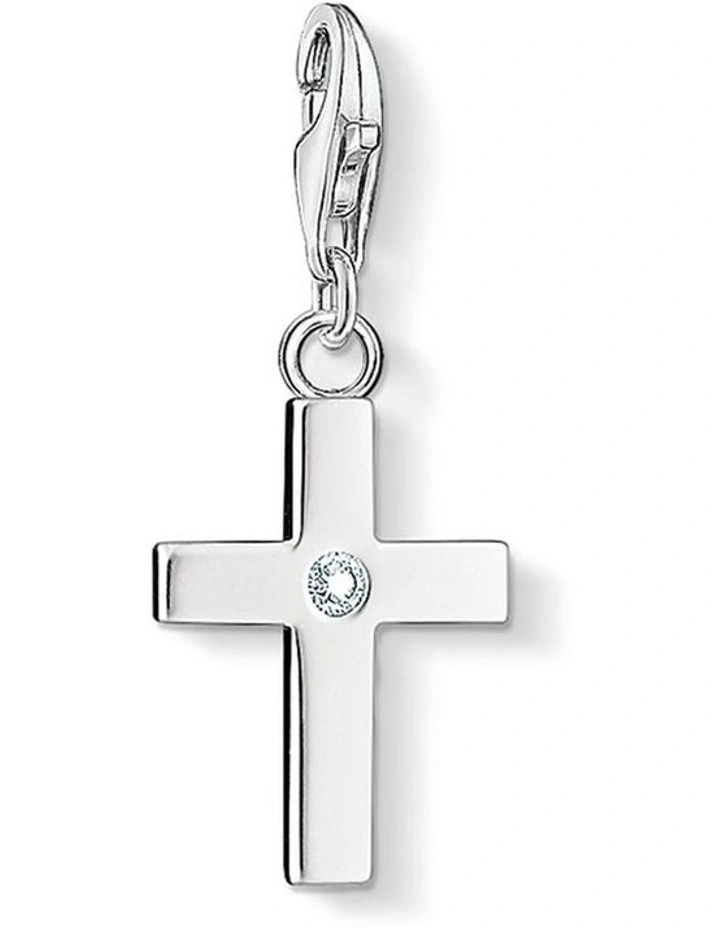 Club Cross Charm in Silver image 1