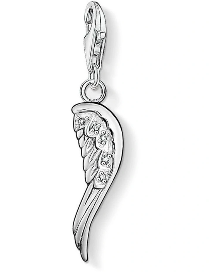Club Angel Wing Charm in Silver image 1