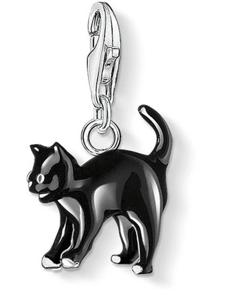 Club Black Cat Charm in Silver image 1