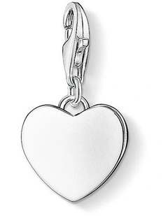 Club Silver Heart Charm in Silver