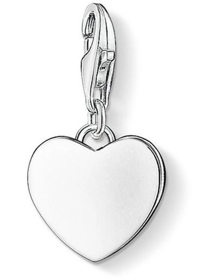 Club Silver Heart Charm in Silver image 1