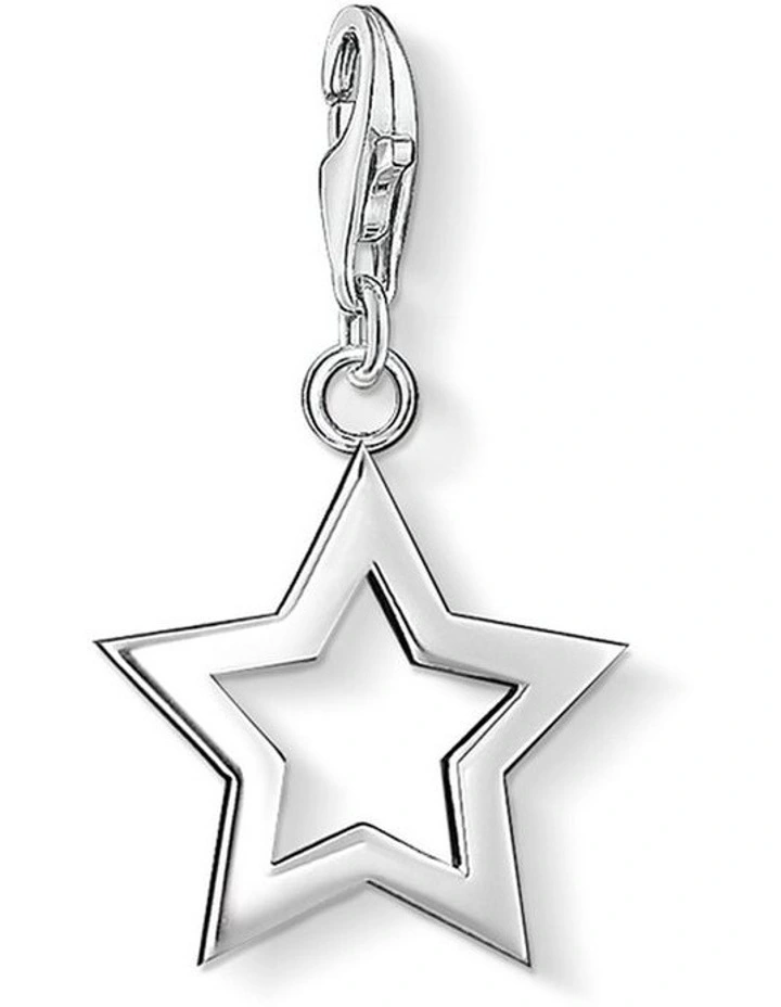 Open Star Charm Club in Silver image 1