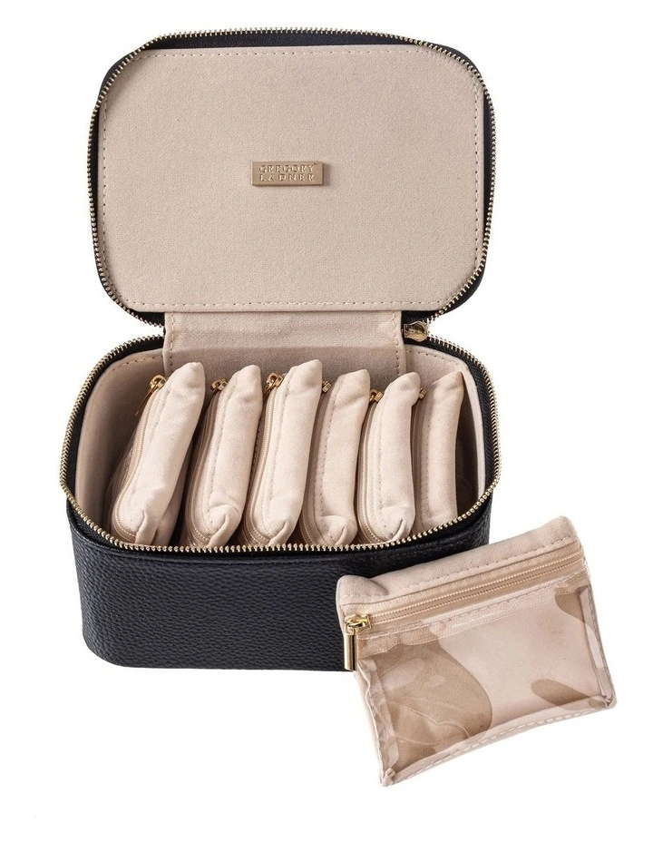 Medium Jewellery Box with Pouches in Blue image 4