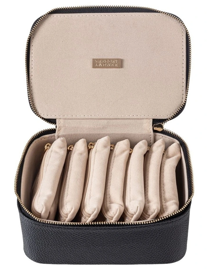 Gregory Ladner Medium Jewellery Box With Pouches  GBJD001M in Black image 2