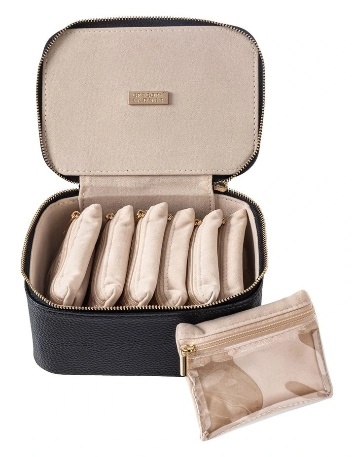 Gregory Ladner Medium Jewellery Box With Pouches  GBJD001M in Black image 4