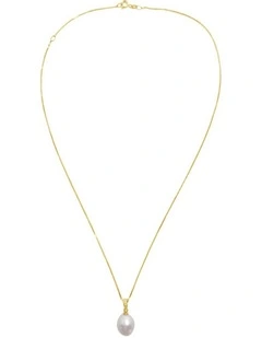 14Ct Baroque Pearl Pendant in White