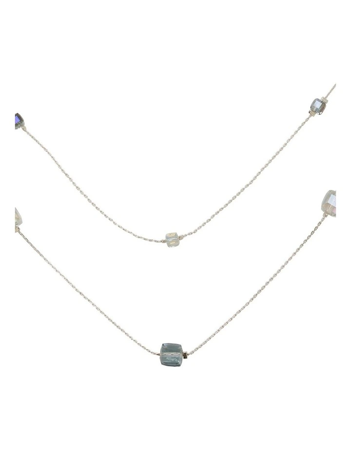 Square Station Double Row Necklace in Grey image 3