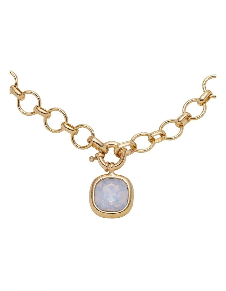 Glow Stone Link Necklace in Crystal / Gold image 3