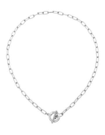 Signature Logo Toggle Necklace in Silver