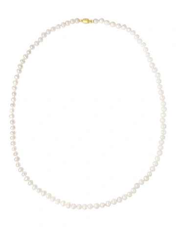 Versatile Dainty Pearl Necklace in White