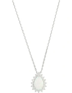 Opal Glow Rozelle Created Pendant in Silver
