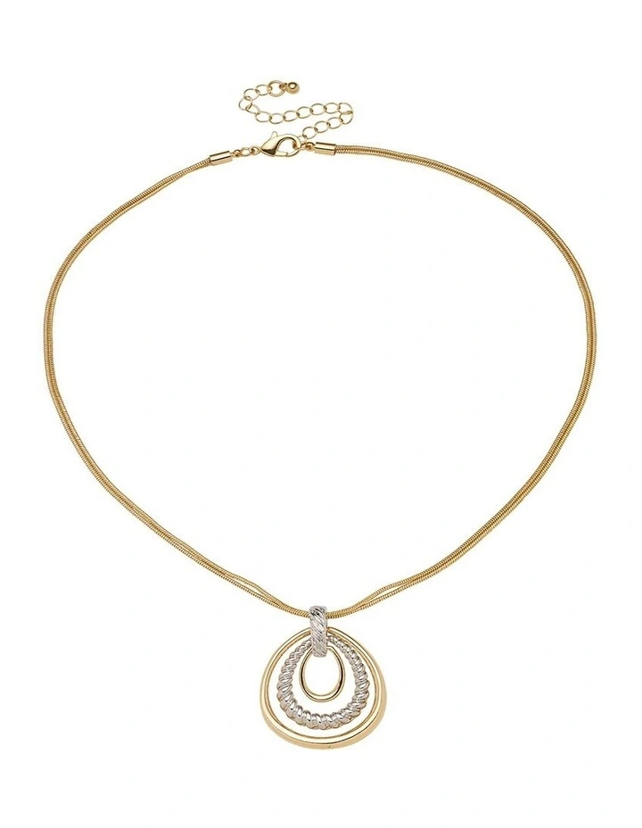 Twisted Teardrop Pendant Necklace in Multi image 1